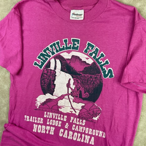 Stedman Other - Vintage Linville Falls North Carolina Shirt 80s Campground Single Stitch Barbour